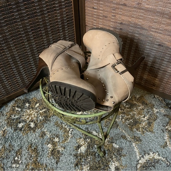 Lugged Sole, Stud Embellished Booties, - Picture 2 of 6